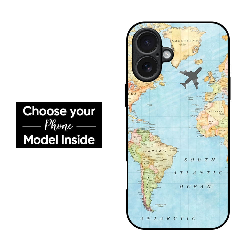 Travel Map Glass Case