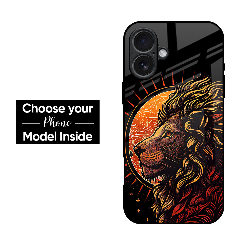 Sun Faced Lion Glass Case