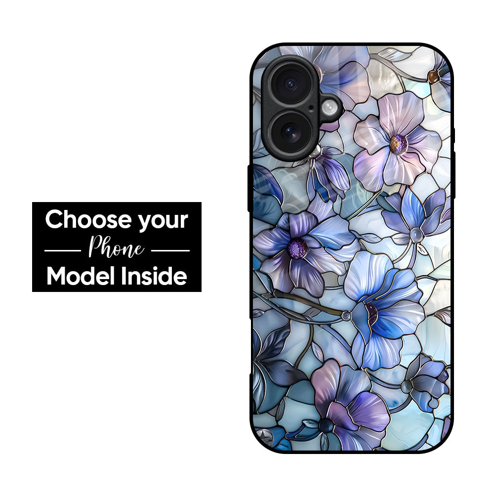 Majestic Flowers Glass Case