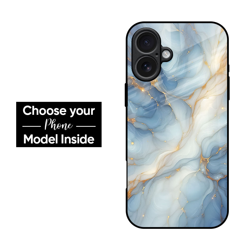 White Veins Glass Case