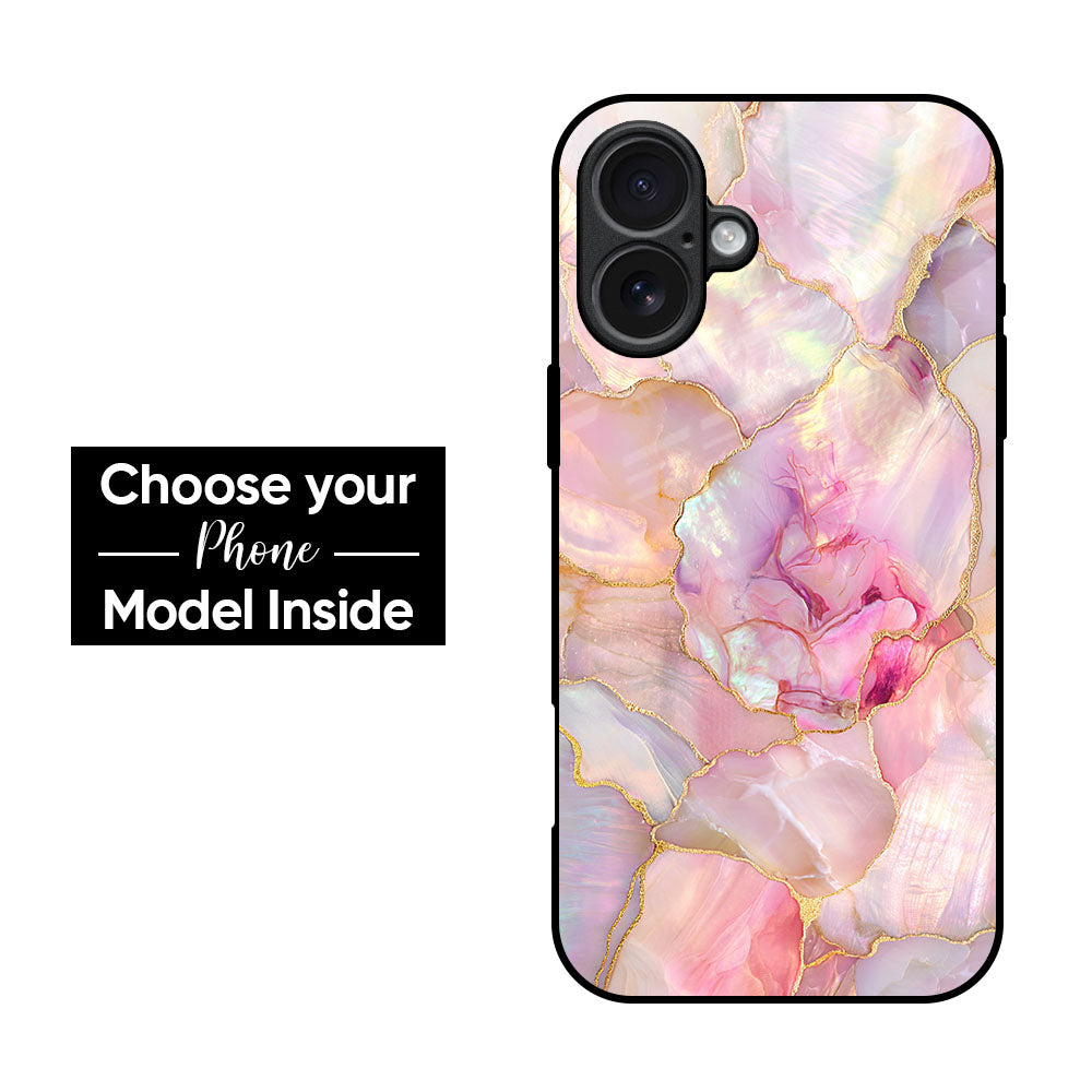 Pink Marble Glass Case