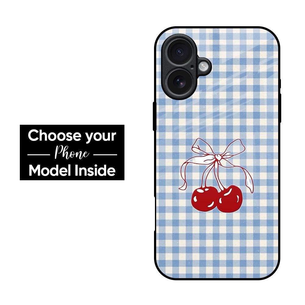 Blue Box Pattern Glass Case