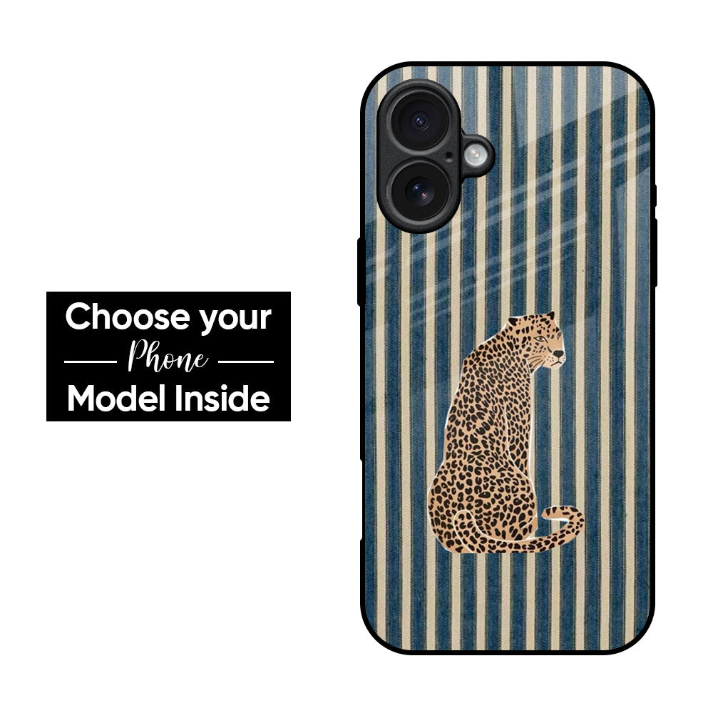 Blue Striped Glass Case