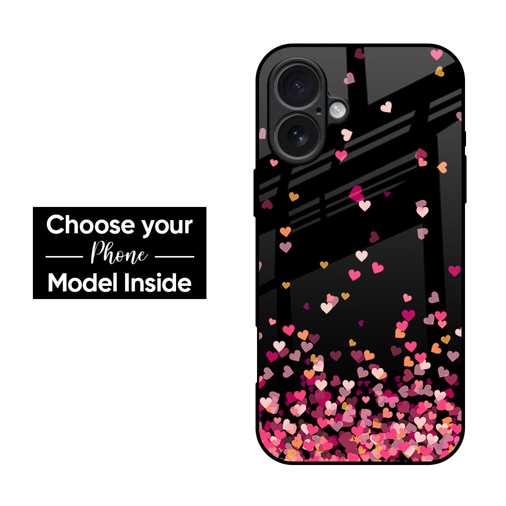Heart Rain Fall Glass Case