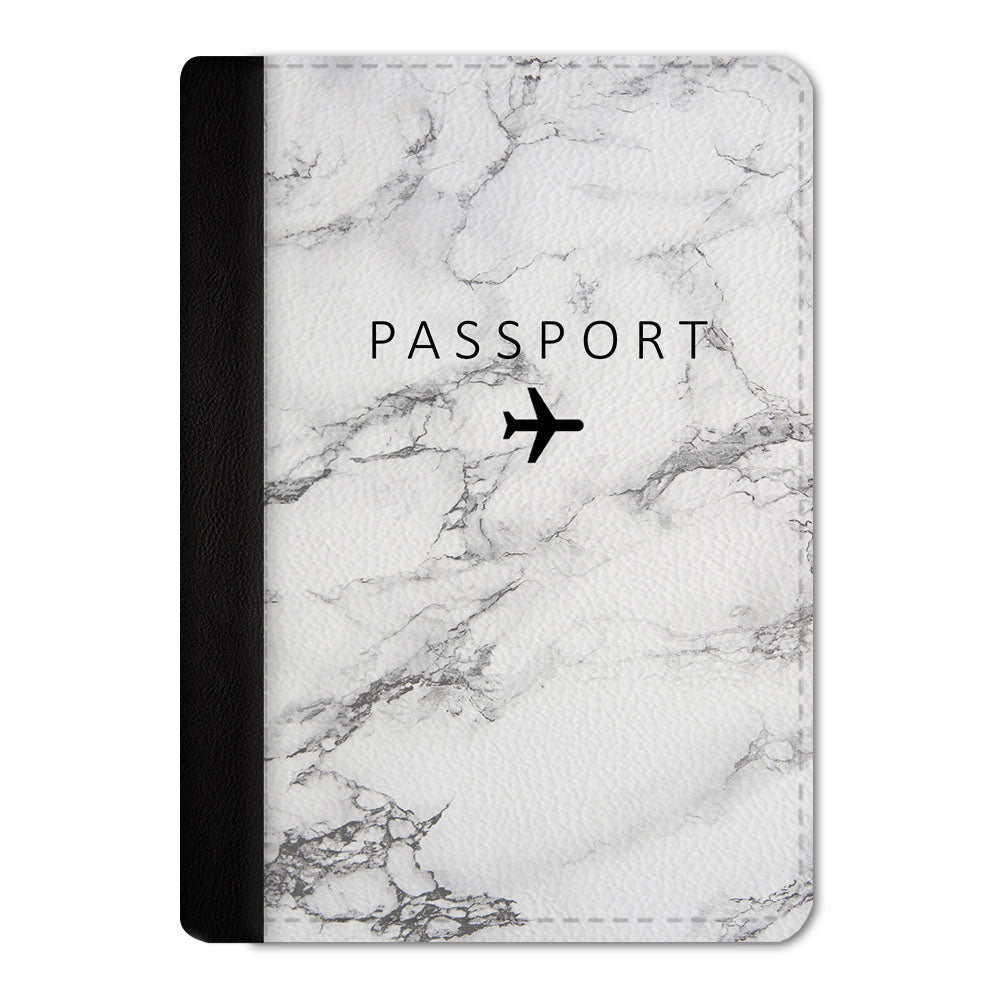 White Marble Passport Cover