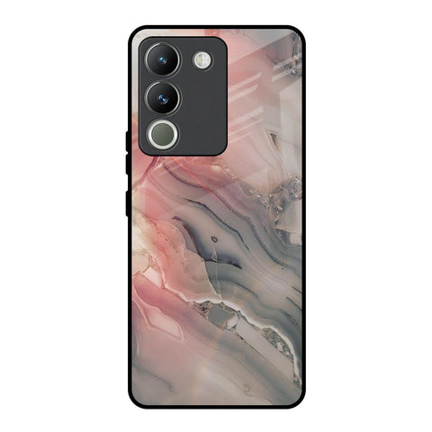 Pink And Grey Marble Vivo Y200 5G Glass Back Cover Online