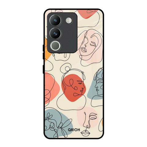 Abstract Faces Vivo Y200 5G Glass Back Cover Online