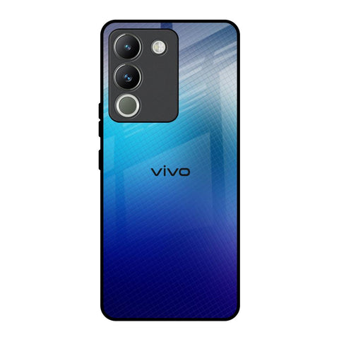 Blue Rhombus Pattern Vivo Y200 5G Glass Back Cover Online