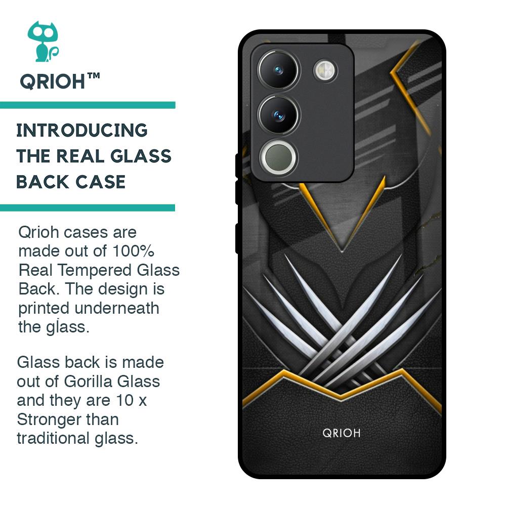 Black Warrior Glass Case for Vivo Y200 5G