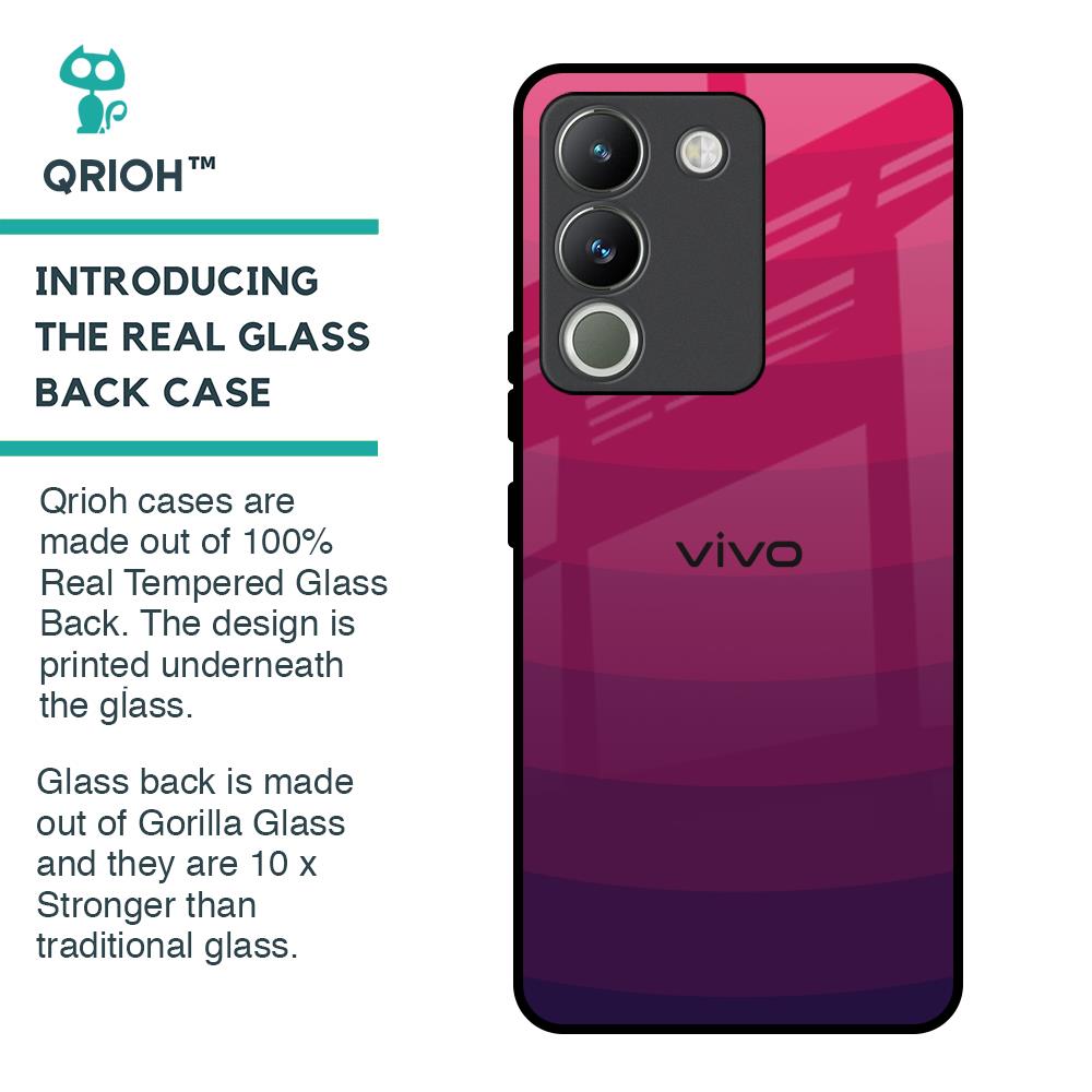 Wavy Pink Pattern Glass Case for Vivo Y200 5G