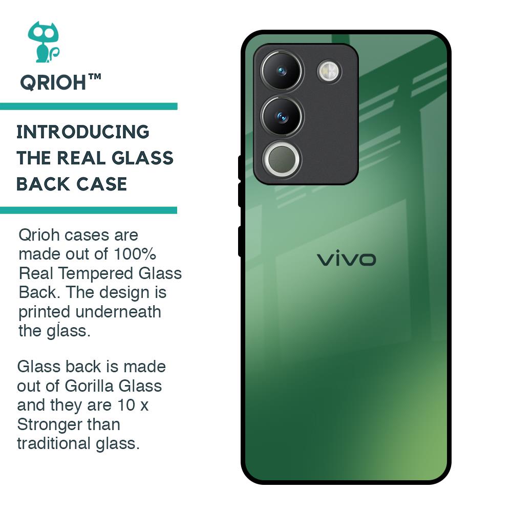Green Grunge Texture Glass Case for Vivo Y200 5G