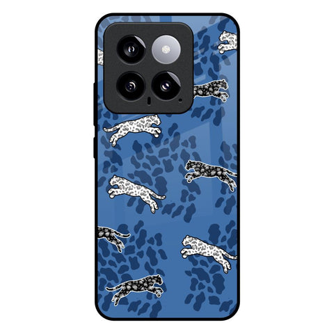 Blue Cheetah Mi 14 Glass Back Cover Online