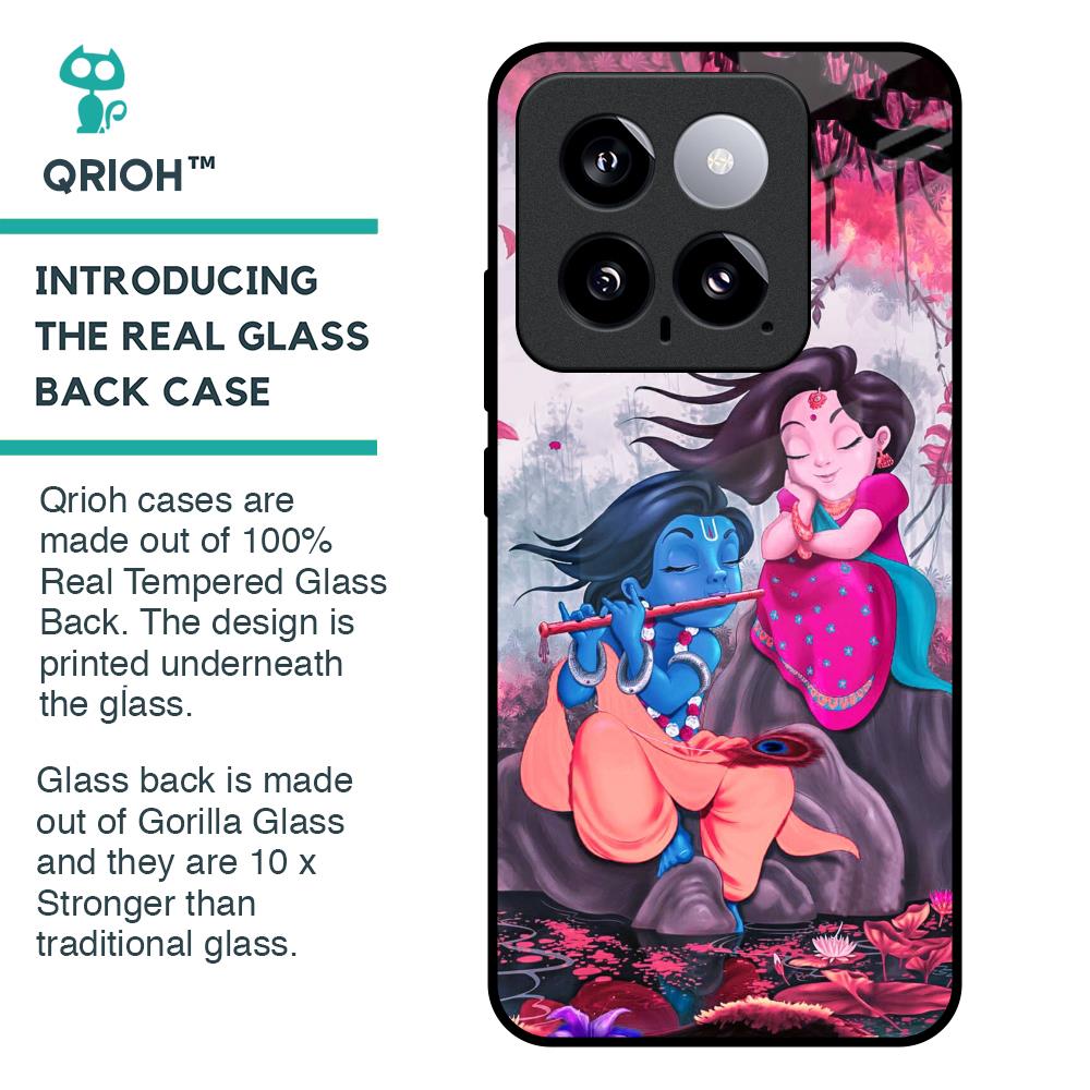Radha Krishna Art Glass Case for Mi 14
