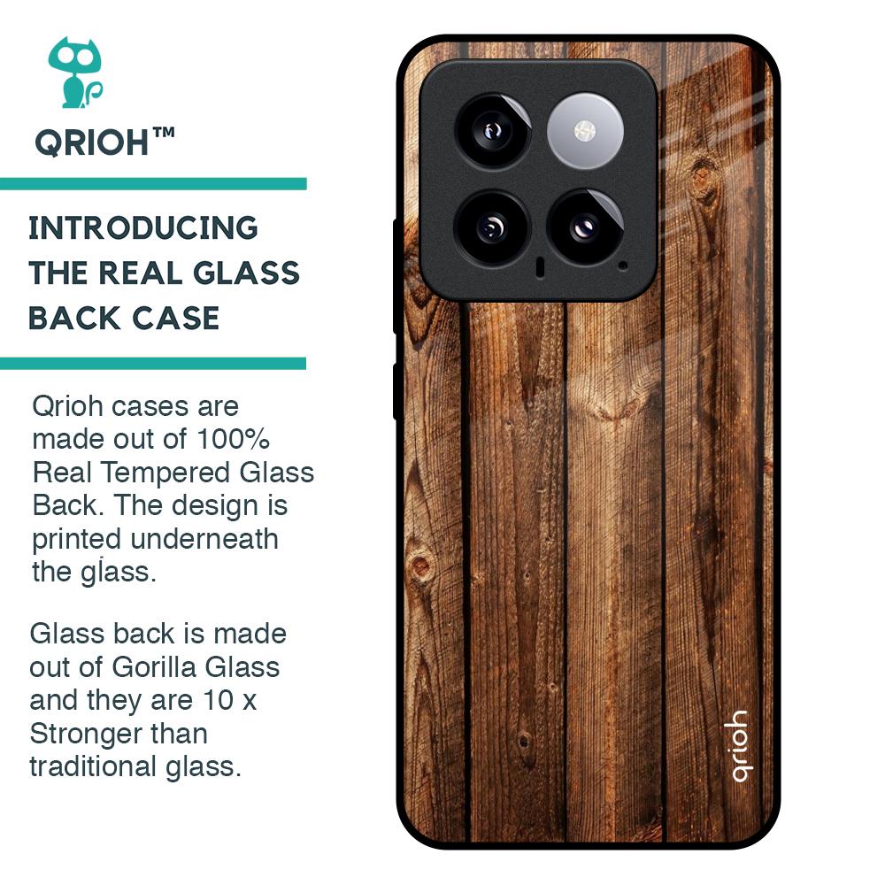 Timber Printed Glass Case for Mi 14