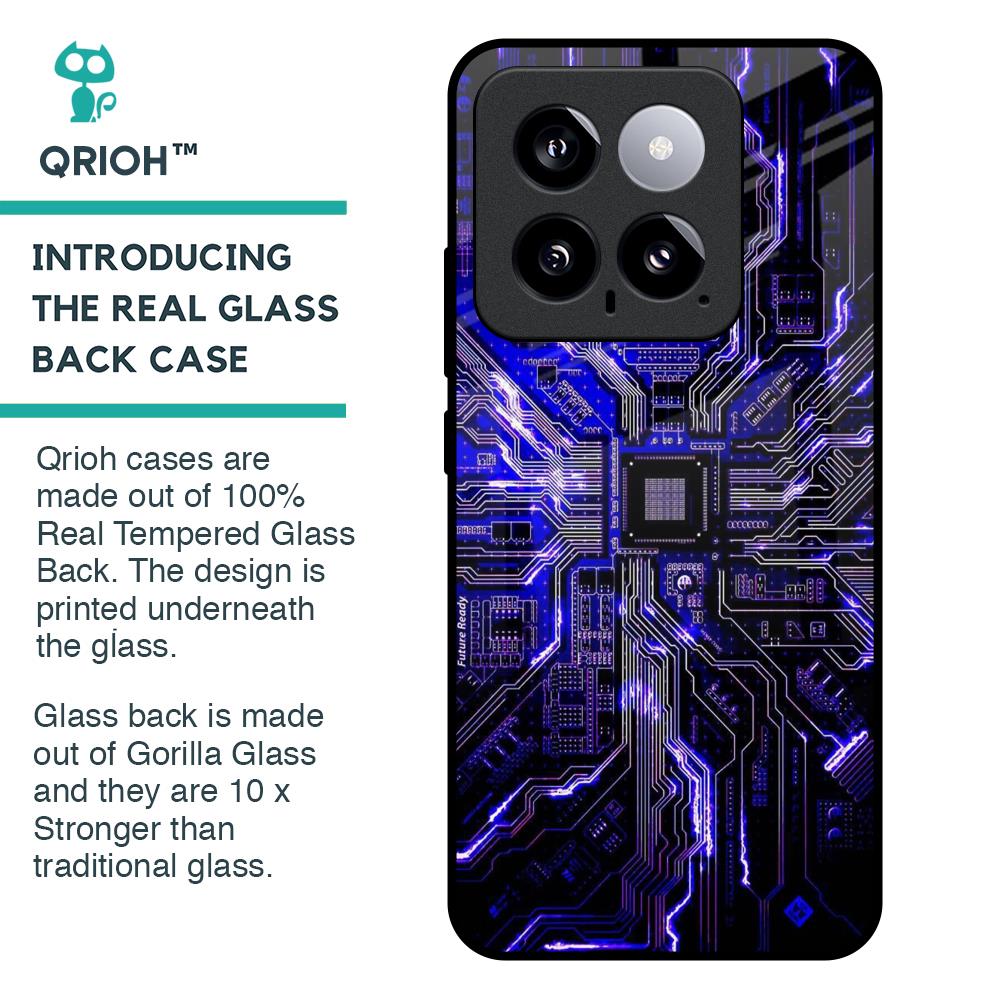 Techno Color Pattern Glass Case For Mi 14