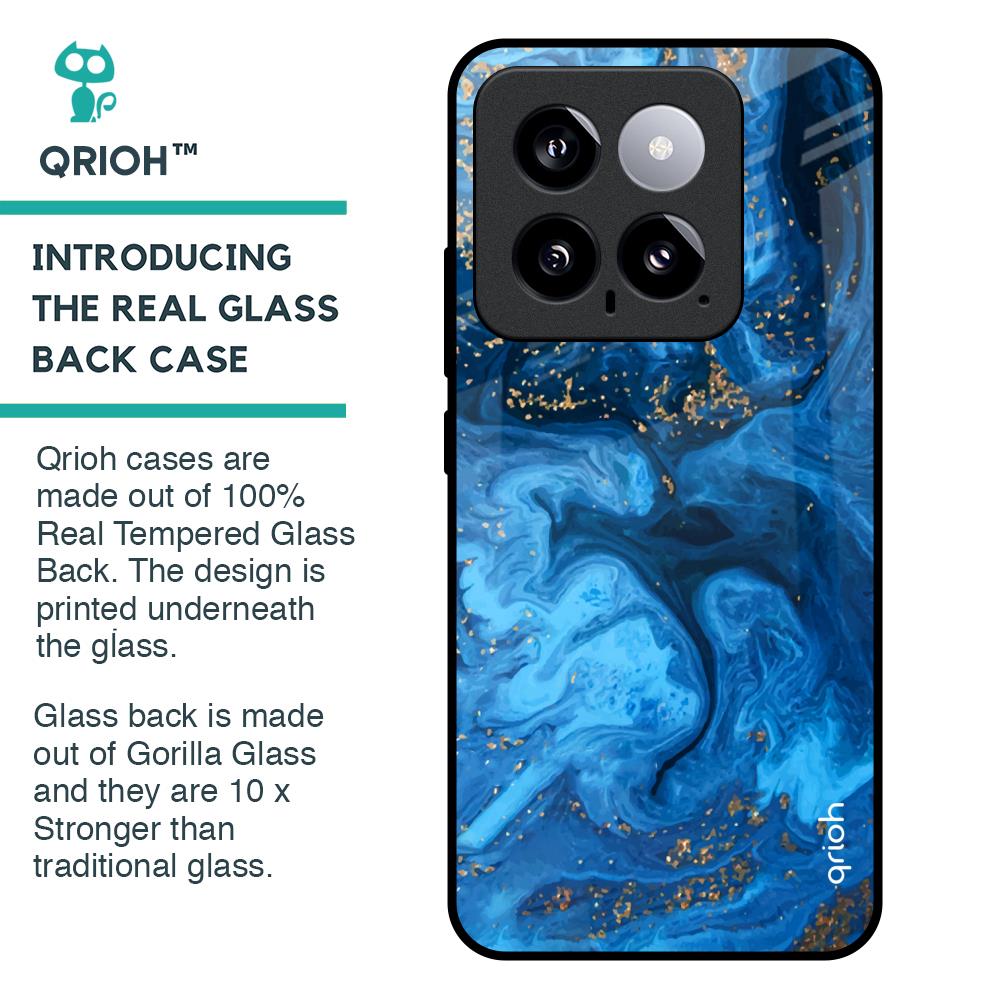 Gold Sprinkle Glass Case for Mi 14