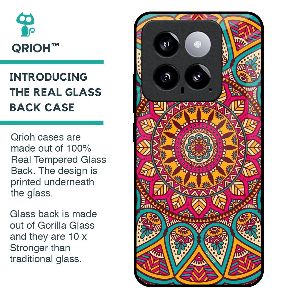 Elegant Mandala Glass Case for Mi 14