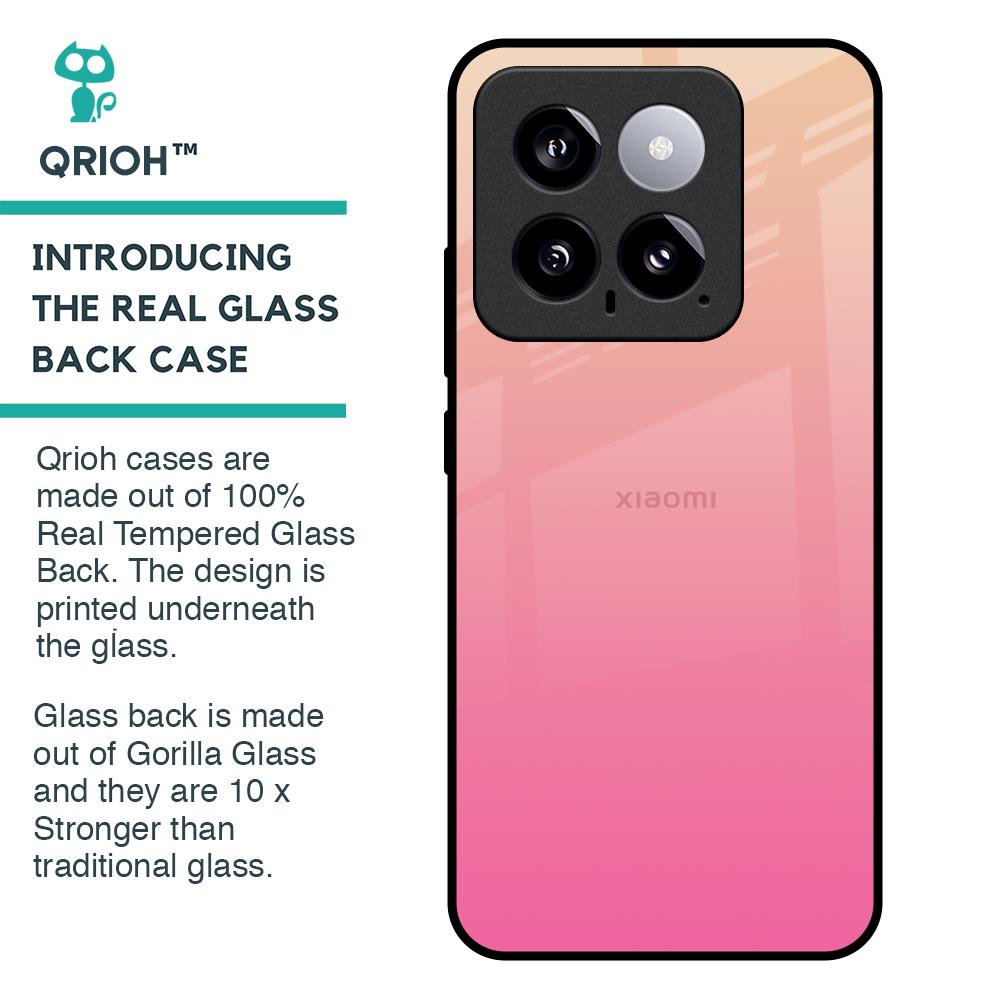 Pastel Pink Gradient Glass Case For Mi 14