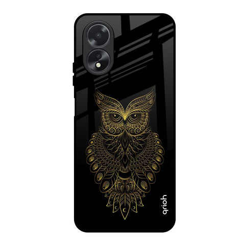 Golden Owl Oppo A18 Glass Back Cover Online