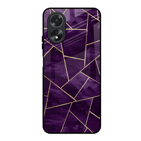 Geometric Purple Oppo A18 Glass Back Cover Online