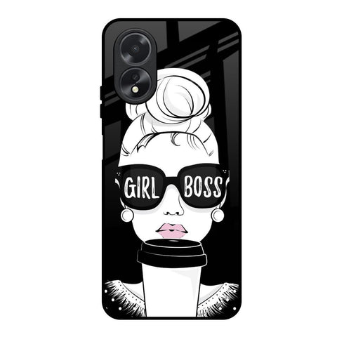 Girl Boss Oppo A18 Glass Back Cover Online