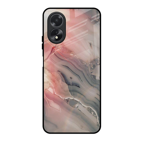 Pink And Grey Marble Oppo A18 Glass Back Cover Online
