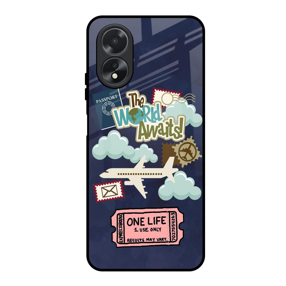 Tour The World Oppo A18 Glass Back Cover Online