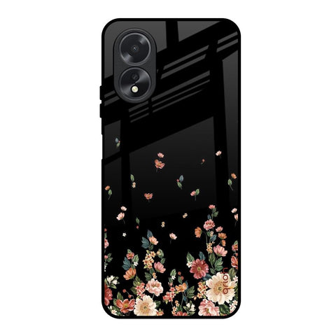Floating Floral Print Oppo A18 Glass Back Cover Online