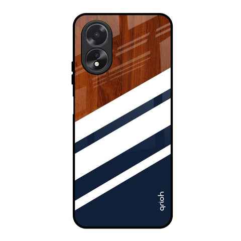 Bold Stripes Oppo A18 Glass Back Cover Online