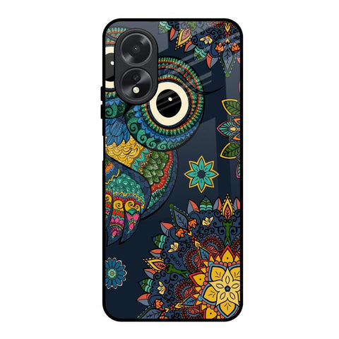 Owl Art Oppo A18 Glass Back Cover Online