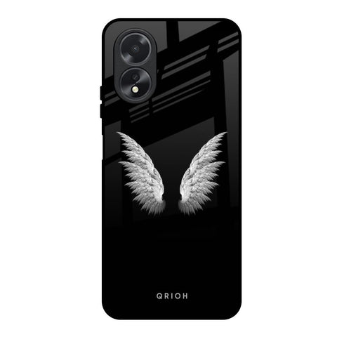 White Angel Wings Oppo A18 Glass Back Cover Online