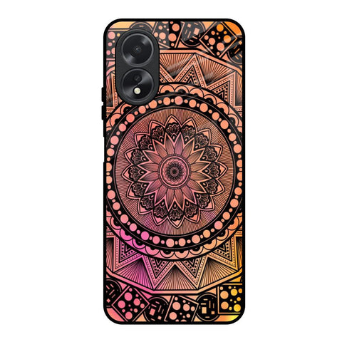 Floral Mandala Oppo A18 Glass Back Cover Online