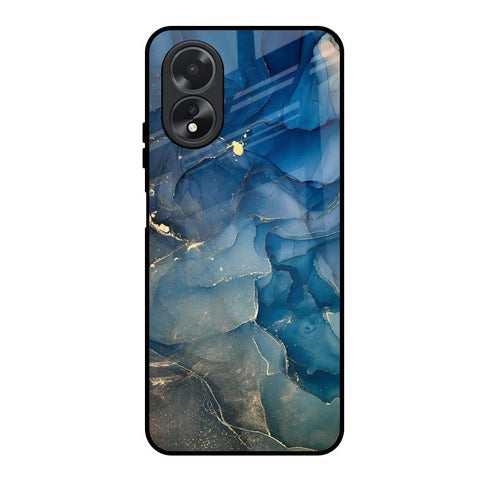 Blue Cool Marble Oppo A18 Glass Back Cover Online