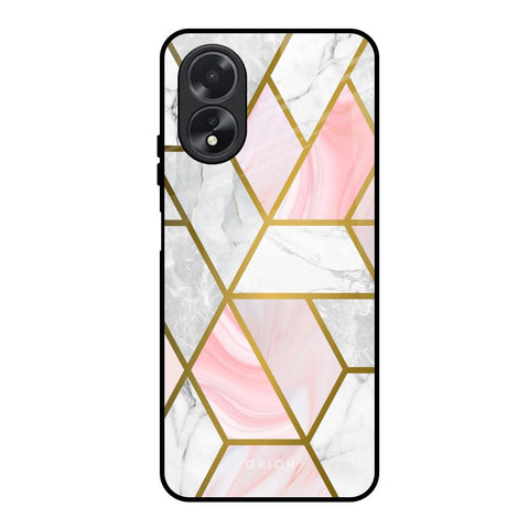 Geometrical Marble Oppo A18 Glass Back Cover Online