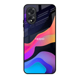 Colorful Fluid Oppo A18 Glass Back Cover Online
