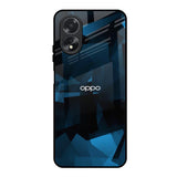 Polygonal Blue Box Oppo A18 Glass Back Cover Online