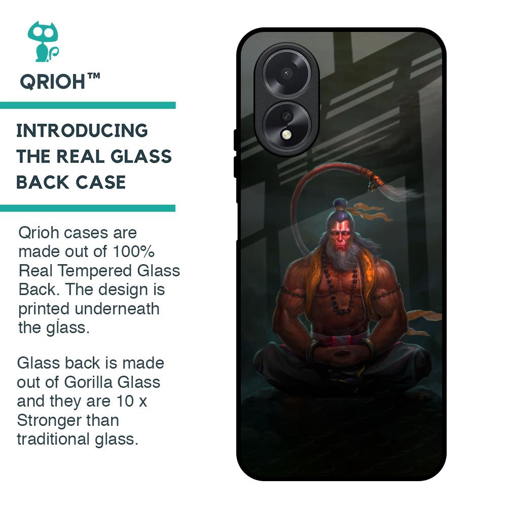 Lord Hanuman Animated Glass Case for Oppo A18