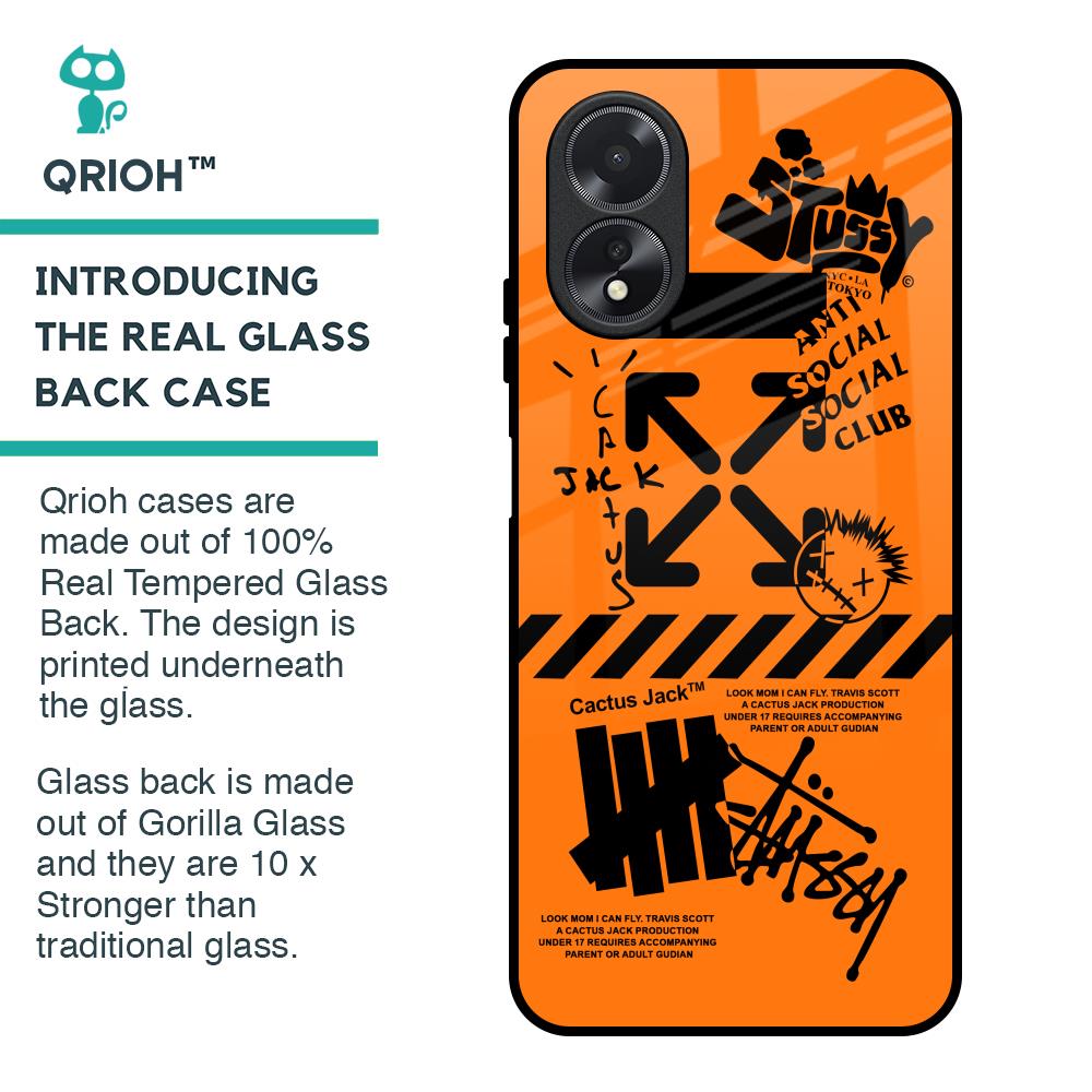 Anti Social Club Glass Case for Oppo A18