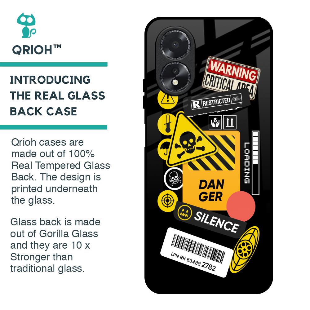 Danger Signs Glass Case for Oppo A18