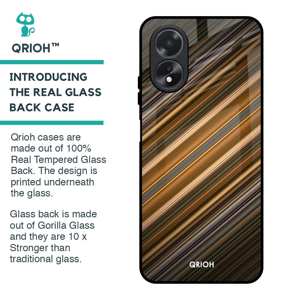 Diagonal Slash Pattern Glass Case for Oppo A18