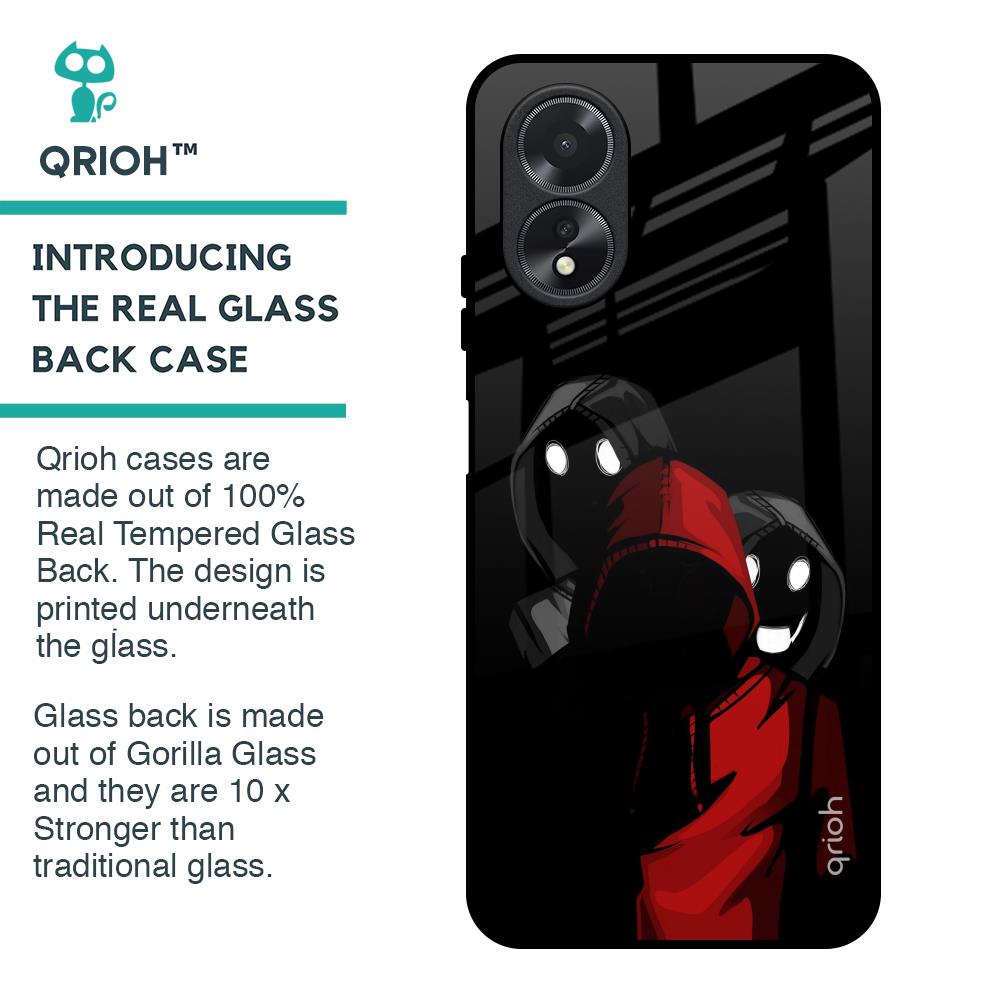 Shadow Character Glass Case for Oppo A18