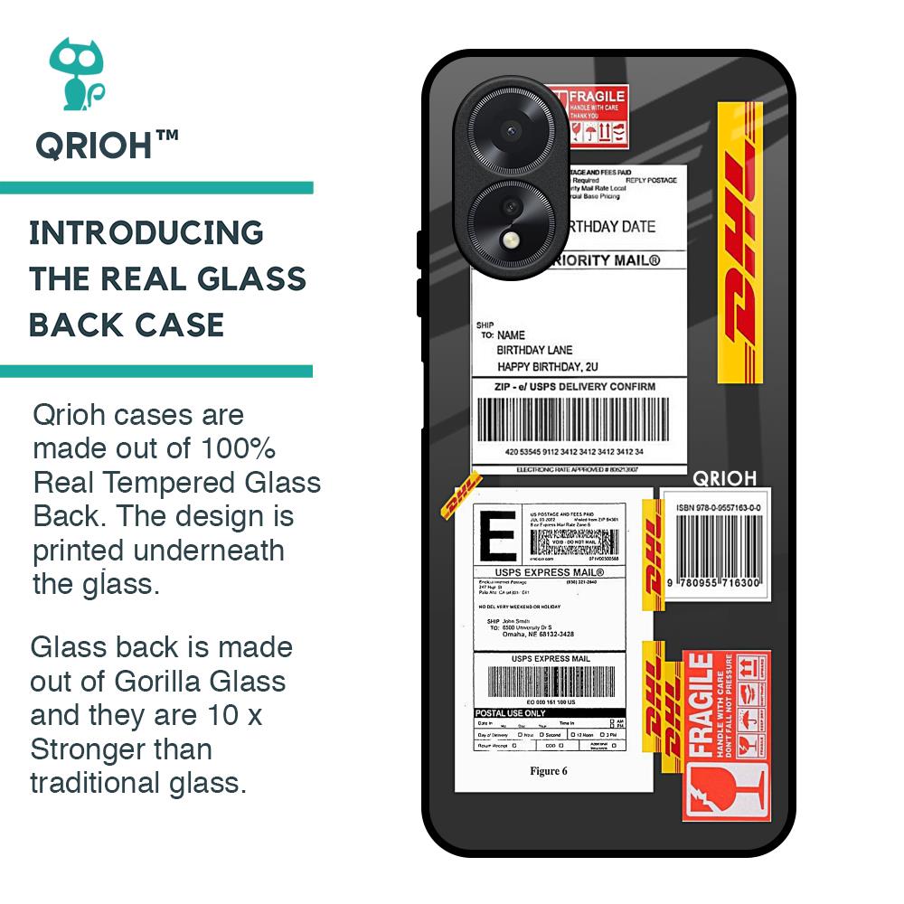 Cool Barcode Label Glass Case For Oppo A18