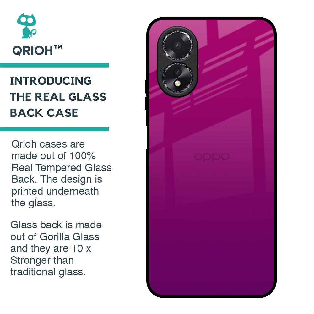 Magenta Gradient Glass Case For Oppo A18