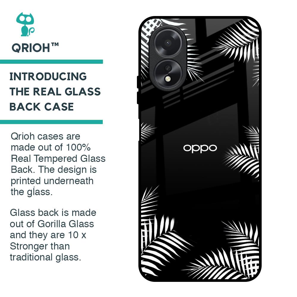 Zealand Fern Design Glass Case For Oppo A18