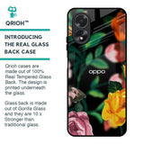 Flowers & Butterfly Glass Case for Oppo A18