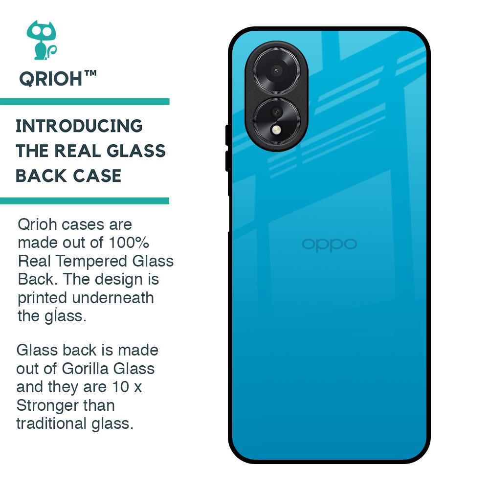 Blue Aqua Glass Case for Oppo A18