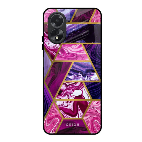 Electroplated Geometric Marble Oppo A38 Glass Back Cover Online