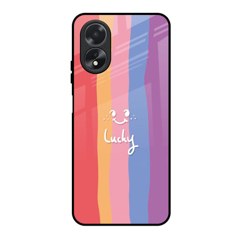 Lucky Abstract Oppo A38 Glass Back Cover Online