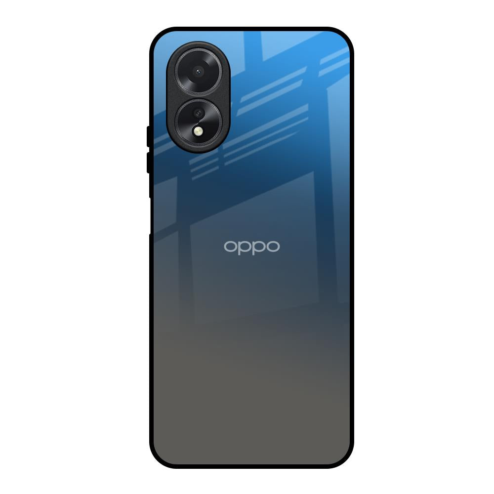 Blue Grey Ombre Oppo A38 Glass Back Cover Online