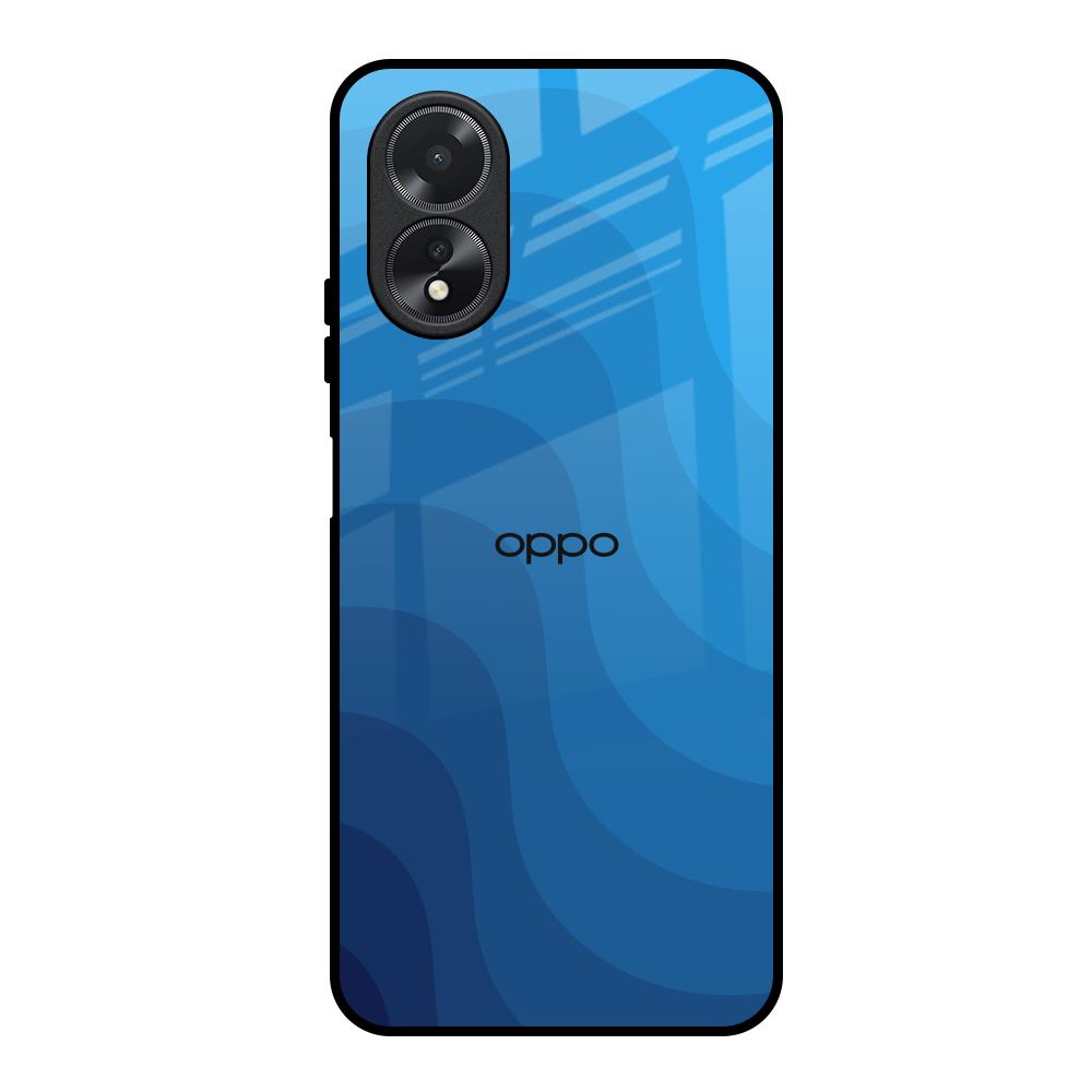 Blue Wave Abstract Oppo A38 Glass Back Cover Online
